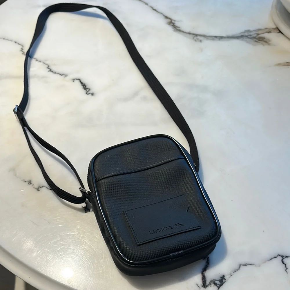 Lacoste Men's Black Messenger Bag